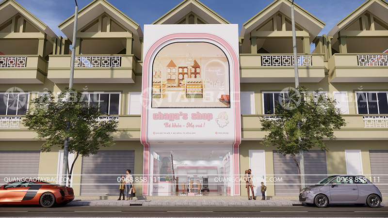 Biển quảng cáo shop quần áo trẻ em Chaga