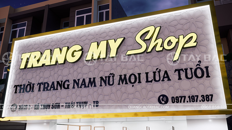 Biển quảng cáo shop quần áo Trang My