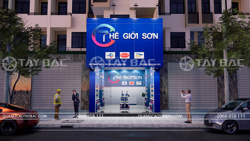 Thiết kế biển quảng cáo cửa hàng sơn siêu đẹp