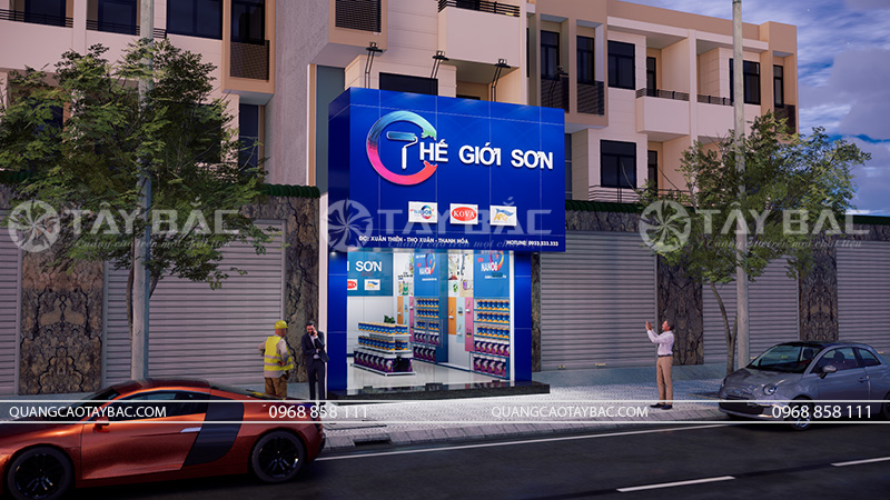 Thiết kế biển quảng cáo cửa hàng sơn siêu đẹp