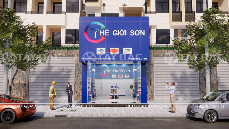Thiết kế biển quảng cáo cửa hàng sơn siêu đẹp