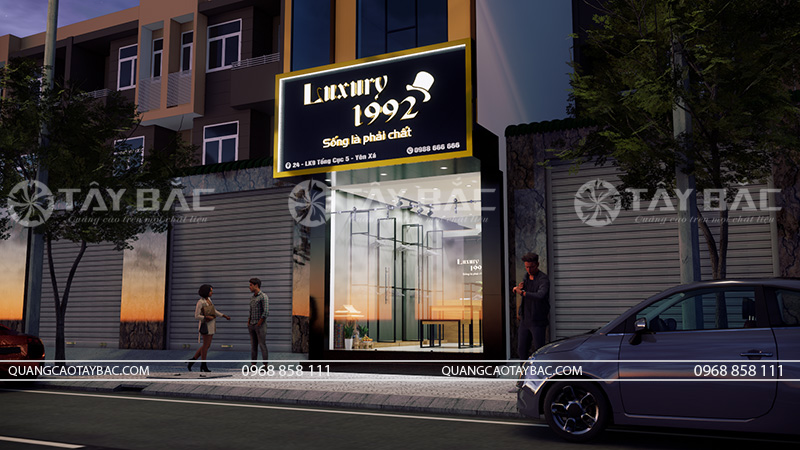 Thiết kế biển quảng cáo shop quần áo nam 1992 Luxury