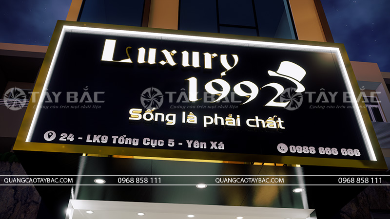 Thiết kế biển quảng cáo shop quần áo nam 1992 Luxury