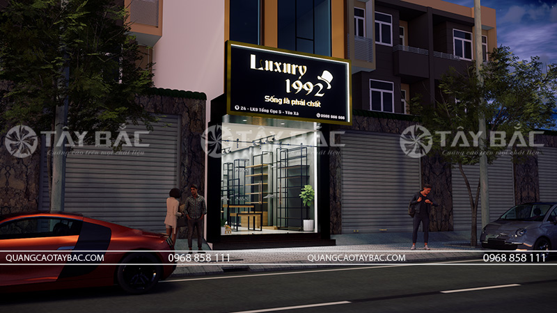 Thiết kế biển quảng cáo shop quần áo nam 1992 Luxury