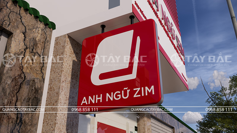Thiết kế bảng hiệu trung tâm anh ngữ Zim