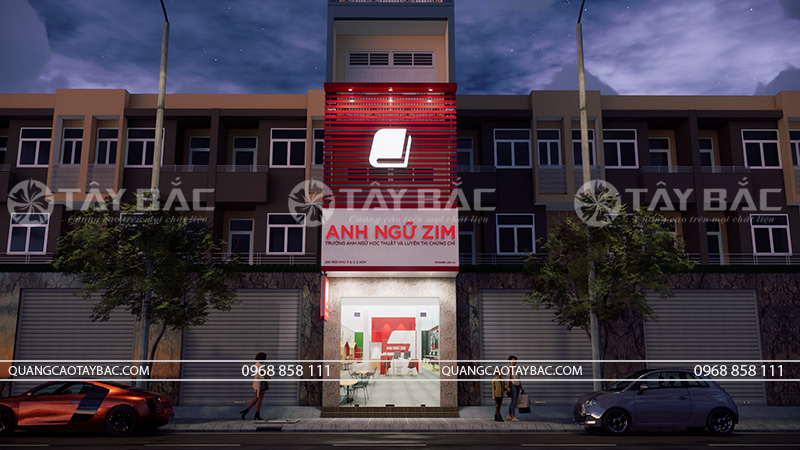 Thiết kế bảng hiệu trung tâm anh ngữ Zim