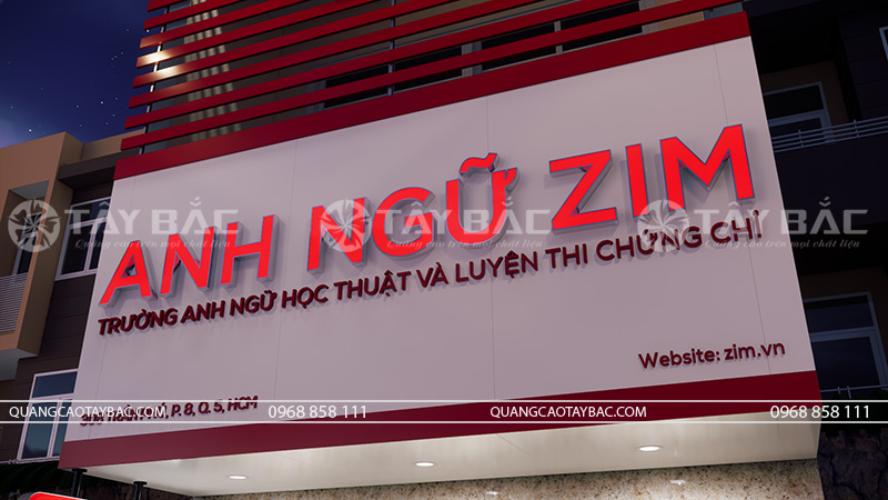 Thiết kế bảng hiệu trung tâm anh ngữ Zim