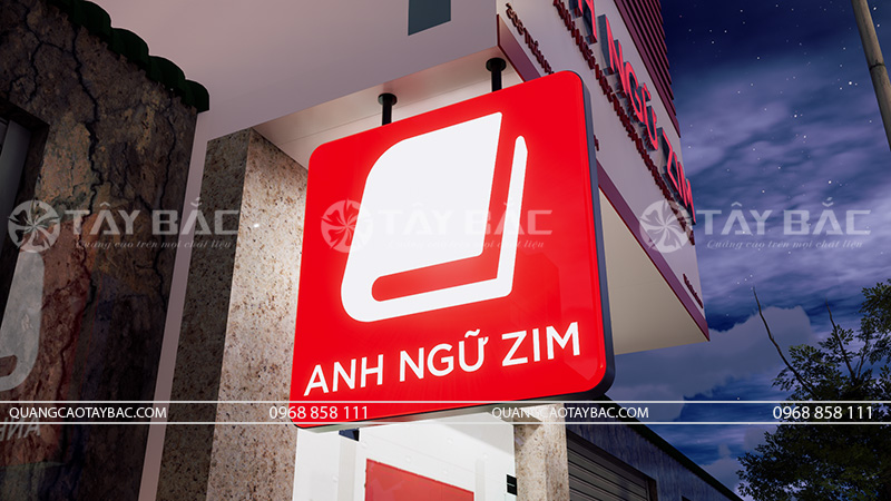 Thiết kế bảng hiệu trung tâm anh ngữ Zim
