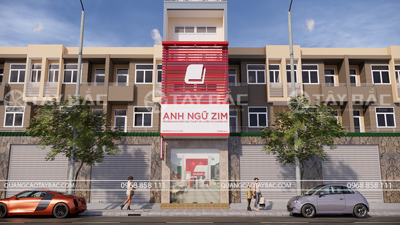 Thiết kế bảng hiệu trung tâm anh ngữ Zim