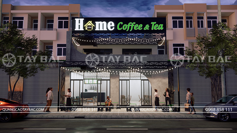 Thiết kế biển quảng cáo coffee Home