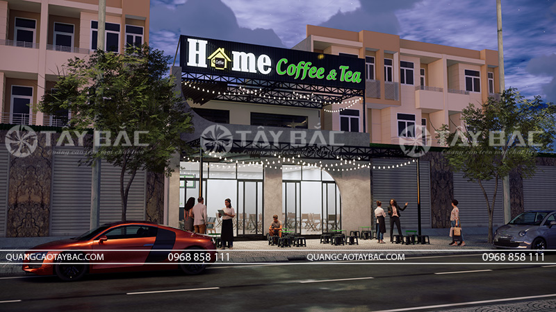 Thiết kế biển quảng cáo coffee Home