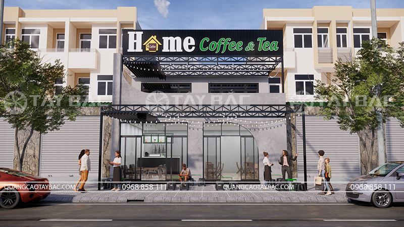 Thiết kế biển quảng cáo coffee Home