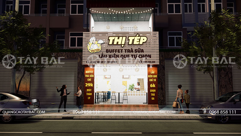 Biển hiệu quảng cáo đồ ăn vặt Thị Tép