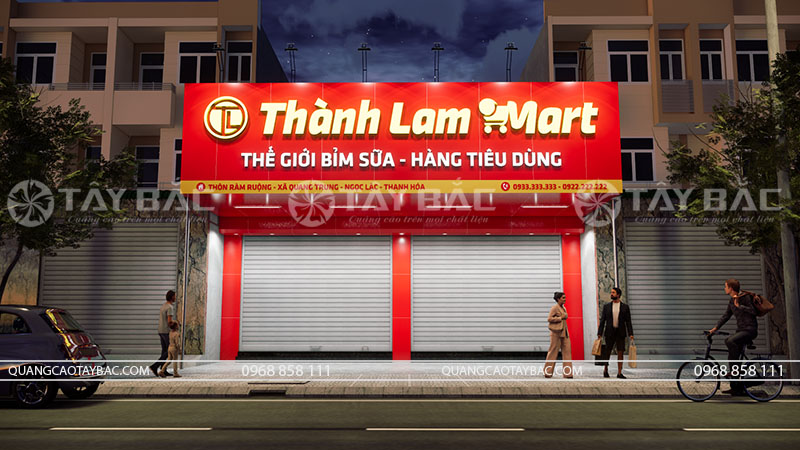 Biển quảng cáo siêu thị mini Thành Lam Mart