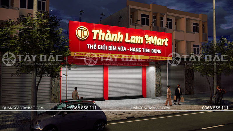 Biển quảng cáo siêu thị mini Thành Lam Mart