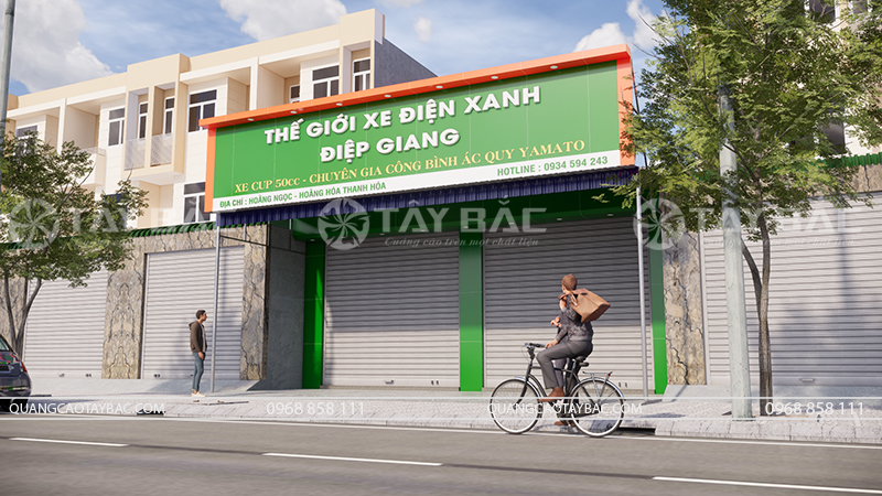 Thiết kế biển quảng cáo cửa hàng xe đạp xe máy Điệp Giang