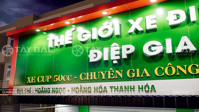 Thiết kế biển quảng cáo cửa hàng xe đạp xe máy Điệp Giang