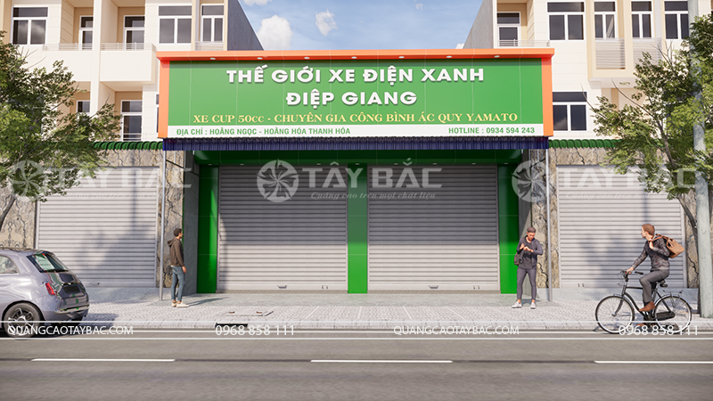 Thiết kế biển quảng cáo cửa hàng xe đạp xe máy Điệp Giang