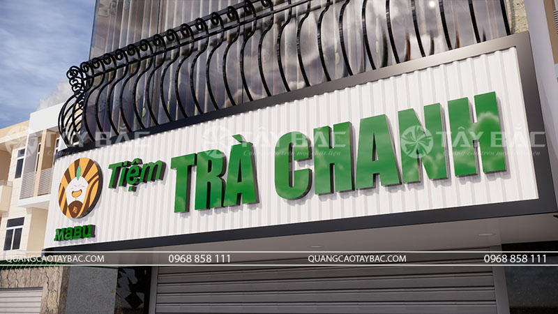 Biển hiệu tiệm trà chanh Mabu