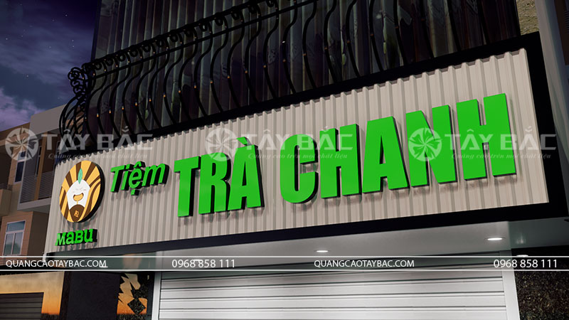 Biển hiệu tiệm trà chanh Mabu
