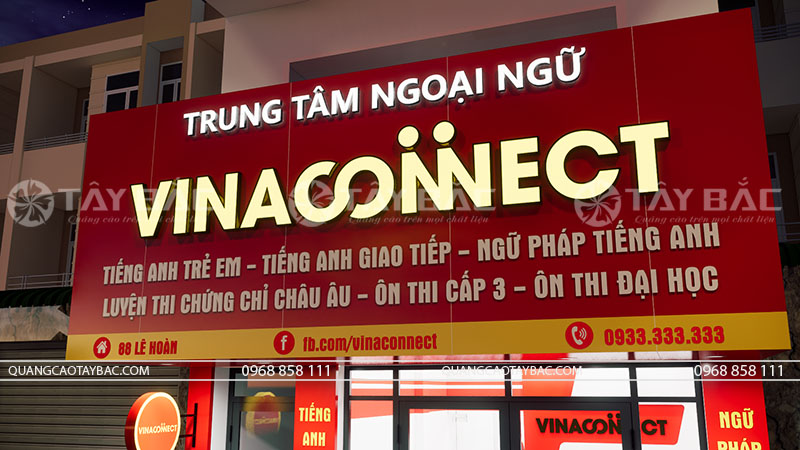 Biển quảng cáo trung tâm ngoại ngữ trẻ em Vinaconnect