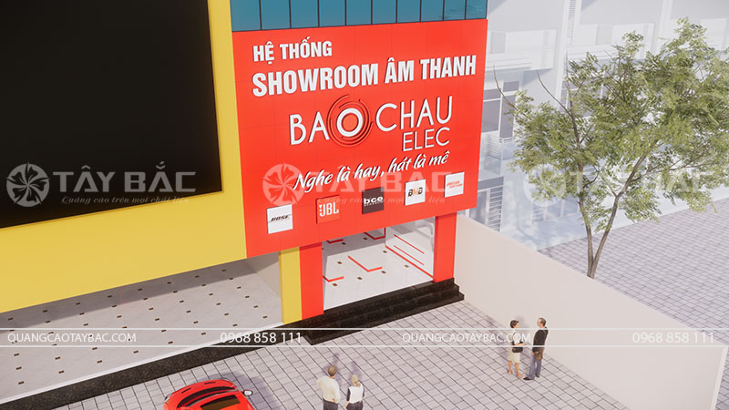 Thiết kế thi công showroom âm thanh Bảo Châu