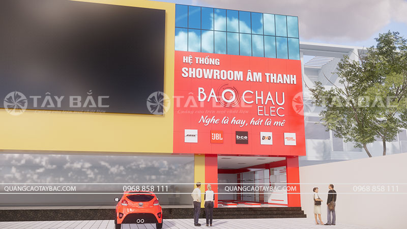 Thiết kế thi công showroom âm thanh Bảo Châu