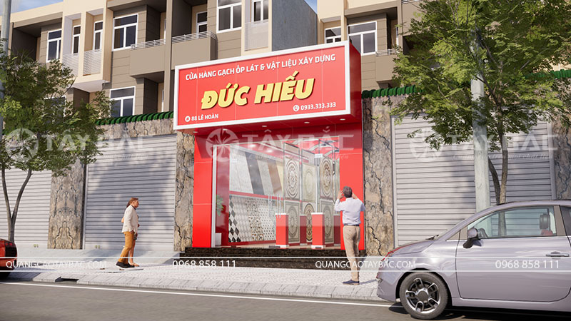 Thiết kế mẫu biển hiệu vật liệu xây dựng Đức Hiếu