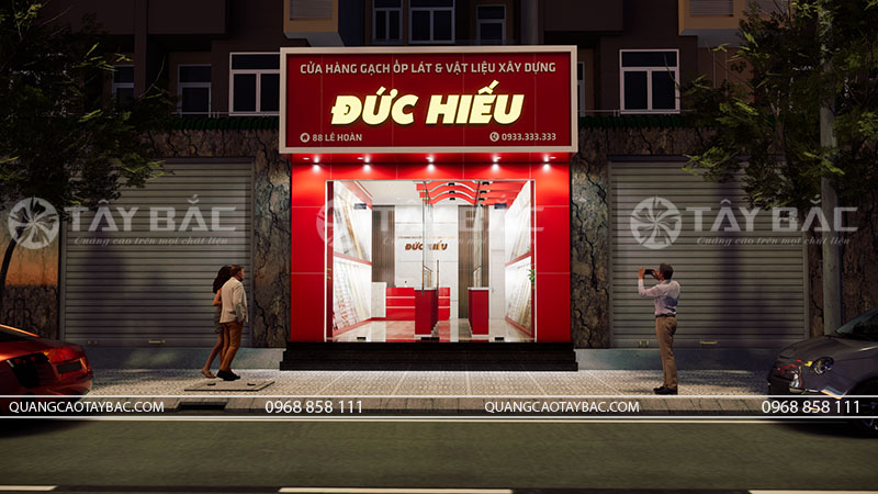 Thiết kế mẫu biển hiệu vật liệu xây dựng Đức Hiếu