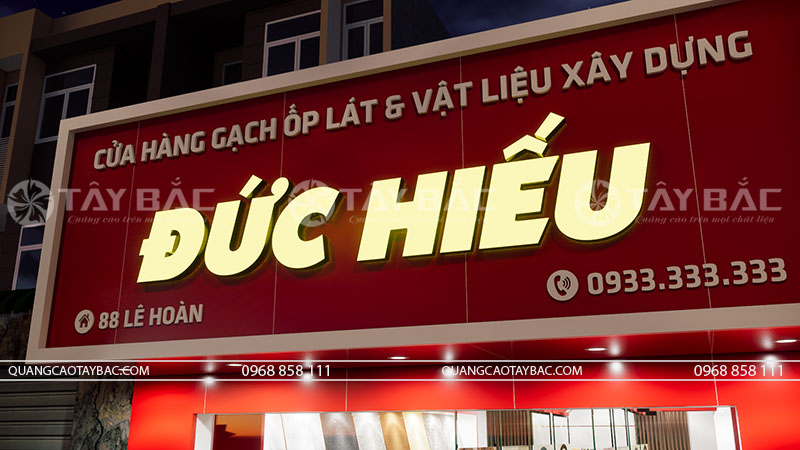 Thiết kế mẫu biển hiệu vật liệu xây dựng Đức Hiếu